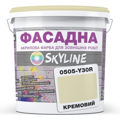 Краска Акрил-латексная Фасадная Skyline 0505-Y30R Кремовый 10л