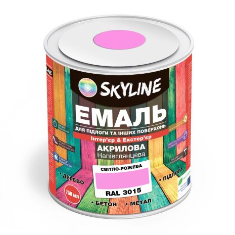 Емаль для підлоги SkyLine Рожева RAL 3015 0.75 л