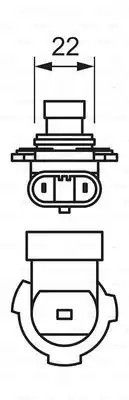 Лампа накаливания HIR2 12V 55W PX22D BOSCH (1987302026)