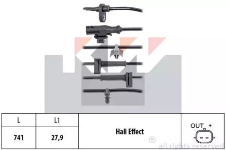 Датчик ABS FORD B-MAX, FORD TOURNEO, FORD TRANSIT, KW (460124)