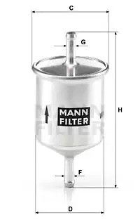 Фильтр топливный, MANN (WK66)