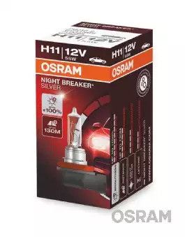 Лампа фарна H11 12V 55W PGJ19-2 NIGHT BREAKER SILVER (+100) (OSRAM), OSRAM (64211NBS)