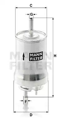 Фільтр паливний, MANN (WK59X)