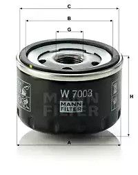 Фильтр масляный двигателя FIAT DOBLO, PUNTO II 1.9 JTD 01- MANN (W7003)
