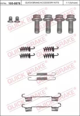 105-0878 QUICK BRAKE Комплект пружинок колодок ручного гальма