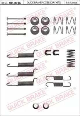 105-0016 QUICK BRAKE Комплект пружинок колодок ручного тормоза