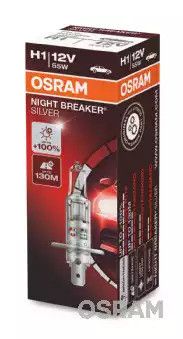 Лампа фарна H1 12V 55W P14,5 NIGHT BREAKER SILVER (+100) (OSRAM), OSRAM (64150NBS)