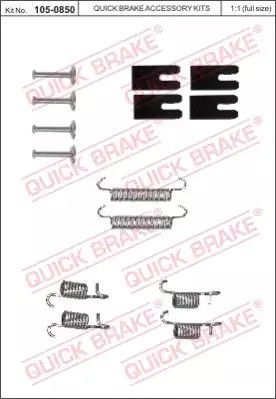 105-0850 QUICK BRAKE Комплект пружинок колодок ручника Toyota Corolla 02-