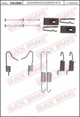 105-0898 QUICK BRAKE Комплект пружинок колодок ручника Nissan Juke/Qashqai/Toyota Rav IV 06-