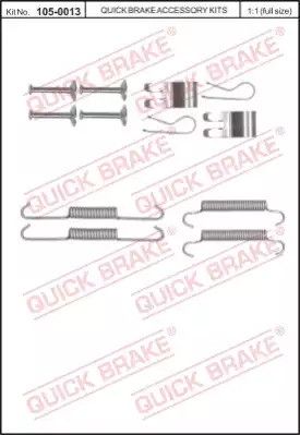 105-0013 QUICK BRAKE Комплект пружинок колодок ручного гальма