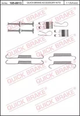 105-0013 QUICK BRAKE Комплект пружинок колодок ручного тормоза