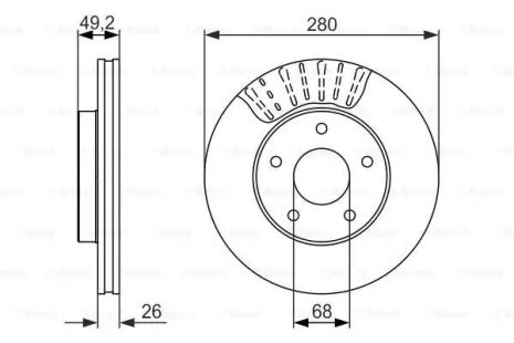 Диск тормозной NISSAN Maxima QX A32 \\F \\97-00, BOSCH (0986479678)