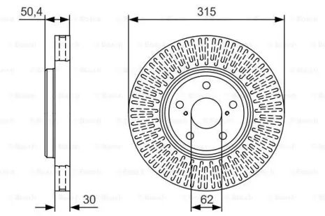 Диск гальмівний TOYOTA CELSIOR, LEXUS LS, BOSCH (0986479T40)