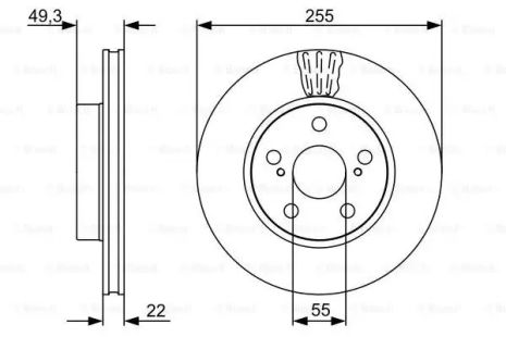 Диск гальмівний TOYOTA LAND CRUISER, TOYOTA PRIUS, BOSCH (0986479564)