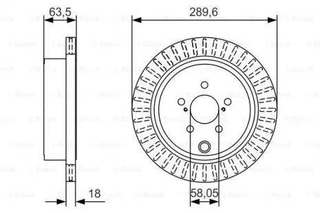 Диск гальмівний TOYOTA GT, SUBARU OUTBACK, SUBARU BRZ, BOSCH (0986479A83)