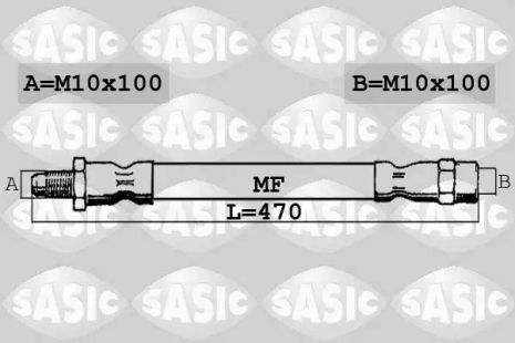 Гальмівний шланг. передній, Sasic (SBH0180)