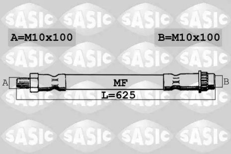Шланг тормозной задний, Sasic (6604023)