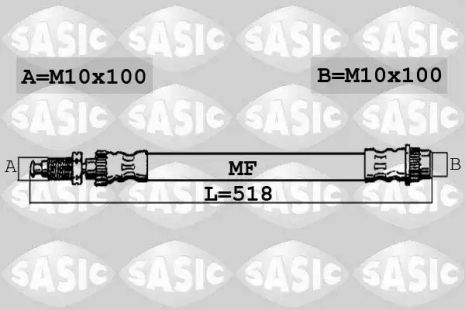 Шланг торм. передний (518 мм), Sasic (6600009)
