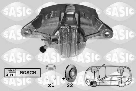 Супорт передній L 20mm (тип Bosch) Kangoo/Berlingo/Partner, Sasic (6500022)