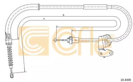 Трос ручного тормоза, COFLE (104300)