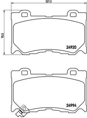 Колодки гальмівні дискові 370Z 3.7 06.09-,370Z ROADSTER 3.7 01/10 - передн. (BREMBO), BREMBO (P56089)