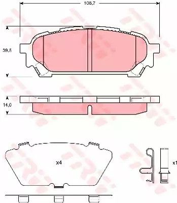 Колодки гальмові дискові SUBARU Impreza, TRW (GDB3395)