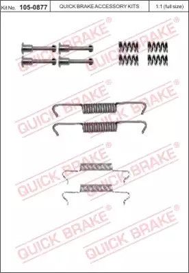 105-0877 QUICK BRAKE Комплект пружинок колодок ручного гальма