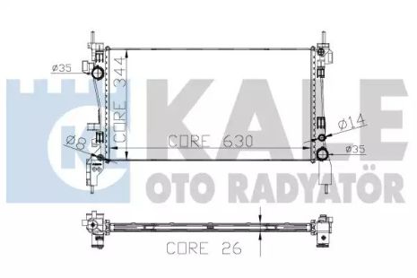 Радіатор води, Kale Oto Radyator (308400)