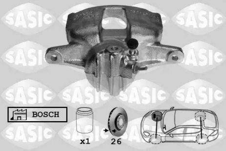Суппорт передний R 26mm (тип Bosch) Kangoo/Berlingo/Partner, 6500009 (Sasic)