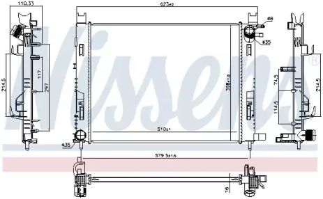 Радиатор охлаждения, NISSENS (637627)