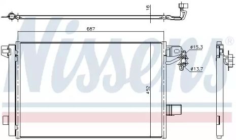 Радіатор кондиціонера VW TRANSPORTER T5 (03-) 2.0 TDi (+) (Nissens), 940345