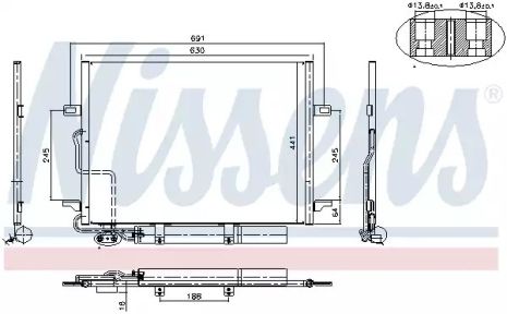 Радиатор, конденсор кондиционера MERCEDES-BENZ E-CLASS, NISSENS (94614)