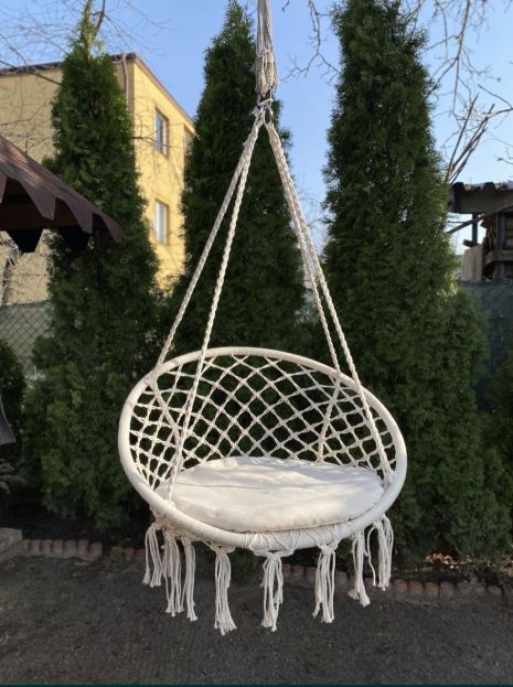 Подвесное кресло-гойдалка садовая качеля BOHO с подушкой