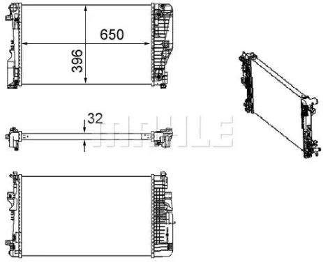 Радиатор охлаждения двигателя W639 2.1-3.5D 03-, MAHLE (CR1173000S)