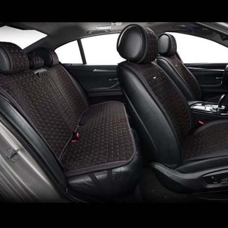 Накидки на сиденья авто Beltex Monte Carlo Черный нитка красная (black-red) Полный комплект BX81110