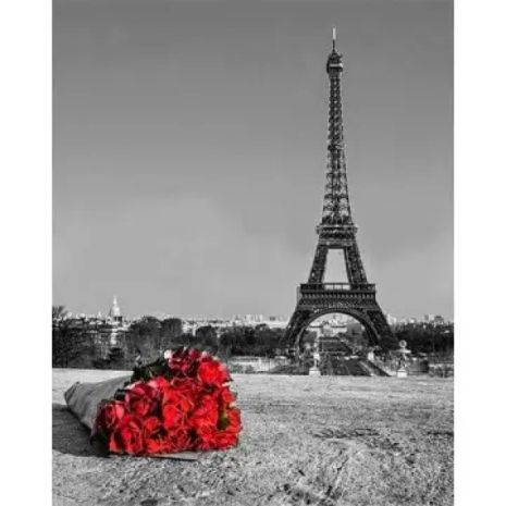 Алмазна мозаїка Романтичний Париж та троянди 40х50 см ColorArt SP1002-3