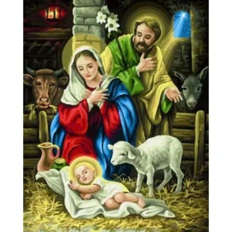 Алмазна мозаїка Ікона Різдво Ісуса 40х50 см ColorArt SP103