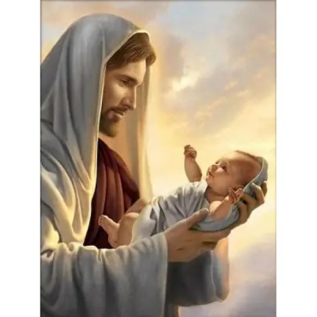 Алмазная мозаика Икона Иисус с младенцем 40х50 см ColorArt SP106