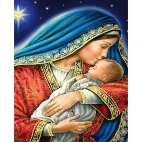 Алмазная мозаика Икона Дева Мария с Иисусом 40х50 см ColorArt SP113