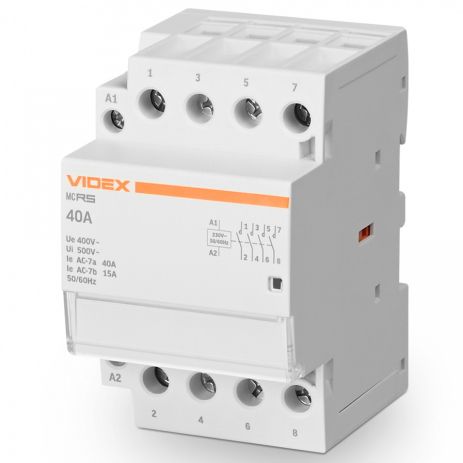 Модульний контактор 4п 40А 4НВ VF-RS-MC4O-40 VIDEX RESIST
