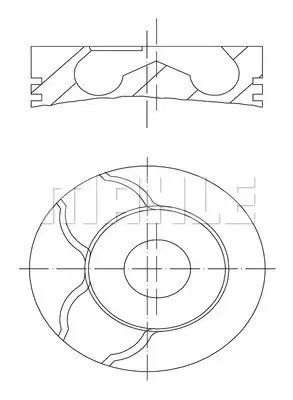 Поршень Sprinter ОМ602DE 89,5mm (+кольца), MAHLE/KNECHT (0010101)