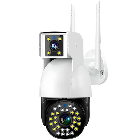 Уличная поворотная WiFi камера видеонаблюдения с 2 объективами uSafe OC-03DL-PTZ, 1080P, 4 МП