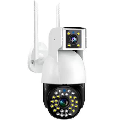 Поворотная уличная WiFi камера видеонаблюдения Gerui OC03DLPTZ, с 2 объективами, 4 МП, 1080P.