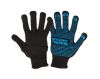 Трикотажні рукавички EXTRA ПВХ-точка 70% бавовна/30% поліестер 7 кл 3 нитки 78 гр чорно-сині MASTERTOOL 83-0302