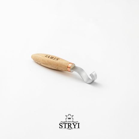 Стамеска ложкорез 20мм STRYI Profi для вырезания ложки из дерева (для левой руки), арт.150021