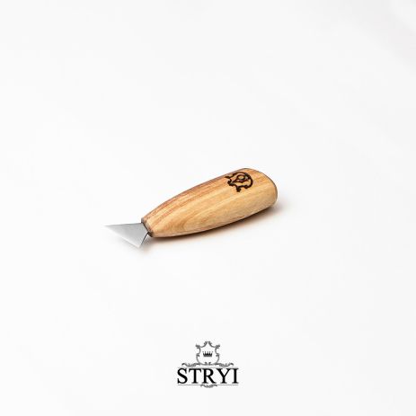 Нож-флажок прорезной 25мм АЮ-STRYI Profi для геометрической резьбы по дереву, арт. 390025