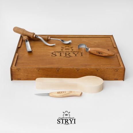 Набор стамесок STRYI Profi для вырезания ложки, куксы и других изделий из дерева, арт. 505001
