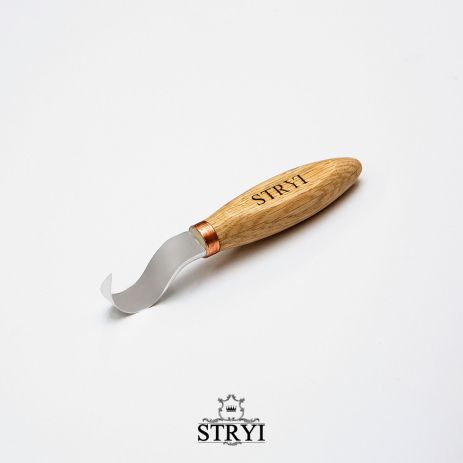 Стамеска ложкорез 25мм STRYI Profi для вырезания ложки из дерева (для правой руки), арт.150025