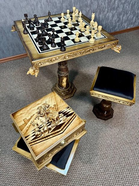 Шахматный деревянный стол, арт. 197000
