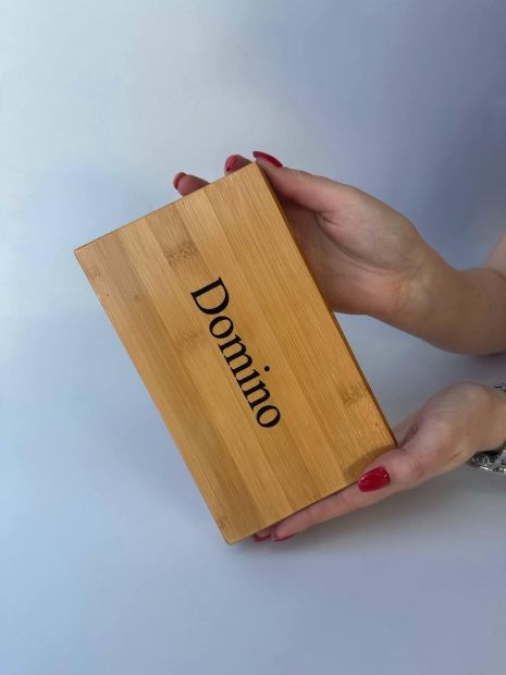 Доміно - розважальний подарунок у коробці з бамбука, 48*24 мм, арт. 400002
